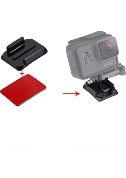 Gopro Uyumlu 4 Adet Oval Zemin Aparatı+ 3m Yapışkan Bant