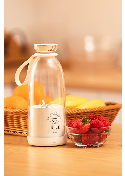 Smoothie Blender Taşınabilir Şarjlı Kişisel Mini Meyve Karıştırıcı 500 ml