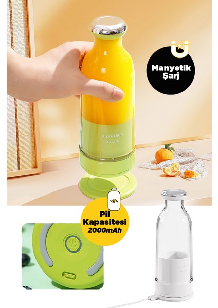 Smoothie Blender Taşınabilir Şarjlı Kişisel Mini Meyve Karıştırıcı 300 ml