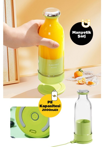 Smoothie Blender Taşınabilir Şarjlı Kişisel Mini Meyve Karıştırıcı 300 ml