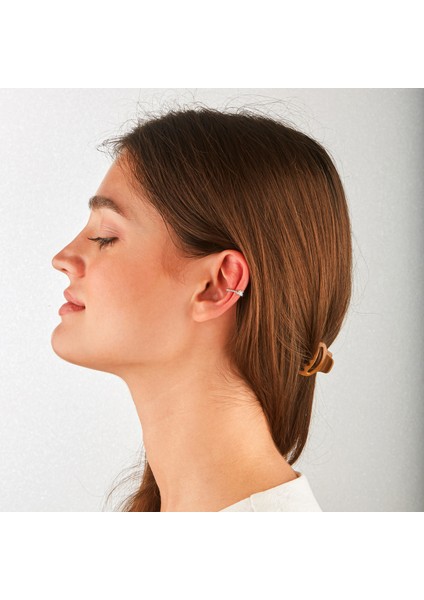 Daelyn Ear Cuff 1 Mikron Rodyum Kaplama (925 Ayar Gümüş Üzerine) Zirkonyum