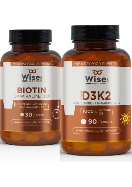 Biotin 2500 Mcg 30 Tablet + Vitamin D3 K2