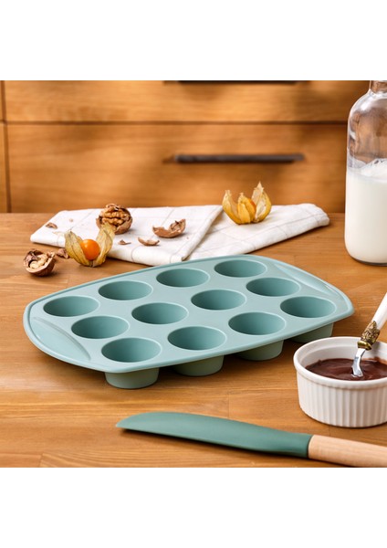 Silikon Muffin Kalıbı Yeşil