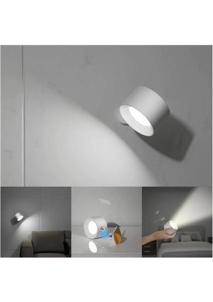 Çok Renkli Uzaktan Kumandalı Şarjlı Duvar Aplik LED Gece Lambası, 360° Dönebilir | Bylamp