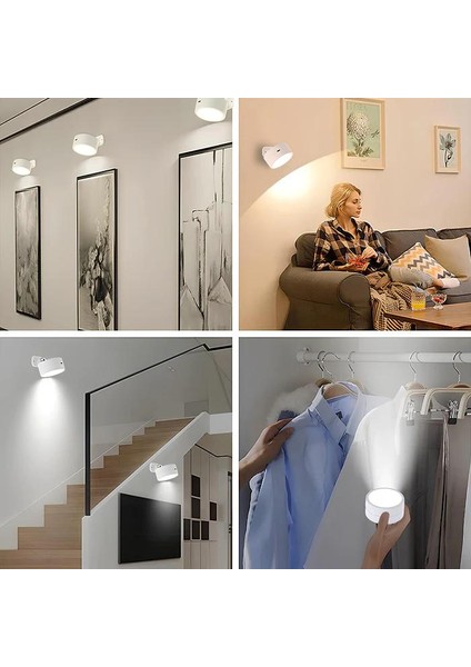 Çok Renkli Uzaktan Kumandalı Şarjlı Duvar Aplik LED Gece Lambası, 360° Dönebilir | Bylamp