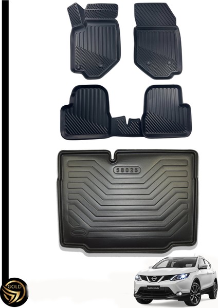Nissan Qashqai Alt Kademe 2014-2020 3D Havuzlu Oto Paspas ve Bagaj Havuzu Dizayn Seti