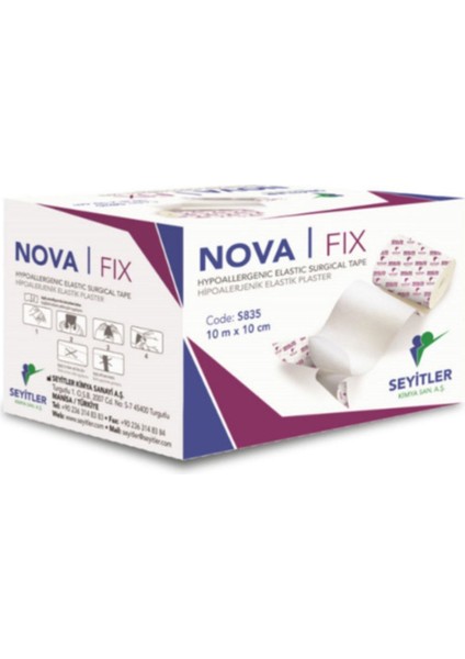 Novafix Hipoalerjenik Elastik Sabitleme Bandı 10m X 10cm 2 Adet