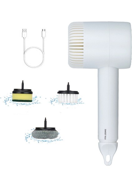 800 Mah 3 Fırça Başlığı Elektrikli Banyo Temizleme Fırçası (Yurt Dışından)