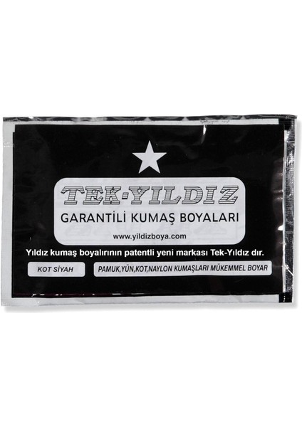 Tek-Yıldız Siyah Kumaş Boyası(Siyah)