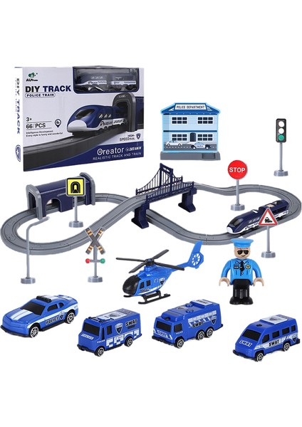 Huiding Up Orbital Yüksek Hızlı Tren Treni Oyuncak Seti-Polis Raylı Treni 66PCS (Yurt Dışından)