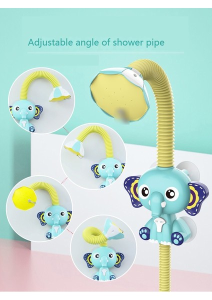 Çocuk Banyo Oyuncakları Fil Duşu Bulut Sprey Duş Bebek Banyosu Yüzme ve Su Oyuncakları (Yurt Dışından)