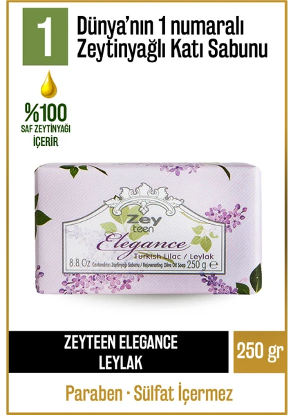 Doğal Elegance Seri Leylak Ve Zeytinyağlı Katı Sabun Leylaklı Zeytinyağı El Sabunu 250 gr