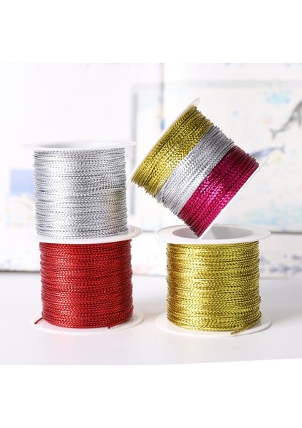 C Stili 20 Metre 1mm Halat Altıngümüşkırmızı Kordon Iplik Kordon Dize Askı Şerit Halat Etiket Hattı Bilezik Yapma Kaymaz Giyim Hediye (Yurt Dışından)
