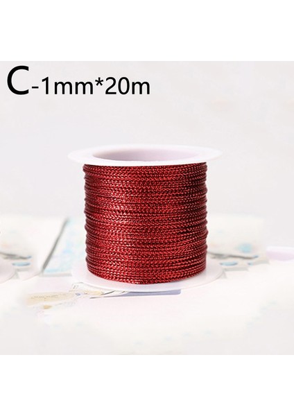C Stili 20 Metre 1mm Halat Altıngümüşkırmızı Kordon Iplik Kordon Dize Askı Şerit Halat Etiket Hattı Bilezik Yapma Kaymaz Giyim Hediye (Yurt Dışından)