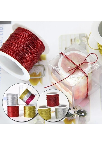 C Stili 20 Metre 1mm Halat Altıngümüşkırmızı Kordon Iplik Kordon Dize Askı Şerit Halat Etiket Hattı Bilezik Yapma Kaymaz Giyim Hediye (Yurt Dışından)