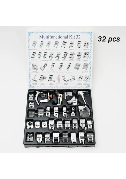 Ayak 32PCS Tarzı Basın Dikiş Makinesi Baskı Ayağı Aksesuarları Ev Overlok Zip Oluk Stor Perde Şarkıcı Brother ve Için (Yurt Dışından)