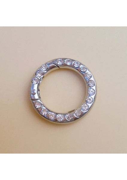 E Stili Kimlik 17MM mm Bahar Kapısı D O Rhinestones ile Yüzükler Açılabilir Anahtarlık Çanta Kolye Parçası Karabina Toka Dıy Aksesuarları (Yurt Dışından)