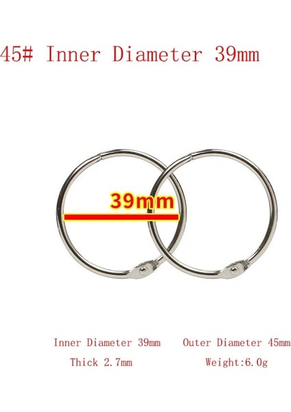 39 mm Tarzı Ack mm Metal Gümüş Gevşek Yaprak Kitap Bağlayıcı Menteşeli Yüzükler Anahtarlık Albümü Halka Bağlayıcılar El Sanatları Fotoğraf Albümü Daire Klipleri (Yurt Dışından)