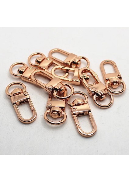 Gül Altın Tarzı 30 Adet Adet 3.4cm Silvergoldgun Blackbronzerose Altın Renkler Küçük Gümüş Alaşım Döner Claap Anahtar Kancaları Dıy Anahtarlık Yüzük (Yurt Dışından)