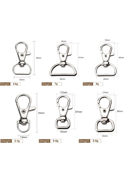 25 mm Tarzı Ack Metal Karabina Klip Döner Tetik Köpek Tokası Anahtarlık Anahtar Kancaları Tutma Halkası Dıy Craft Istakoz Klapeleri (Yurt Dışından)
