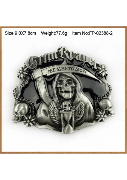 FP-02388-2 Stili Bullzine Ağır Kabartmalı Kafatası Kovboy Kot Pantolon Hediye Kemer Tokası Antika Gümüş F Fp 4cm Genişliğinde Döngü ile (Yurt Dışından)