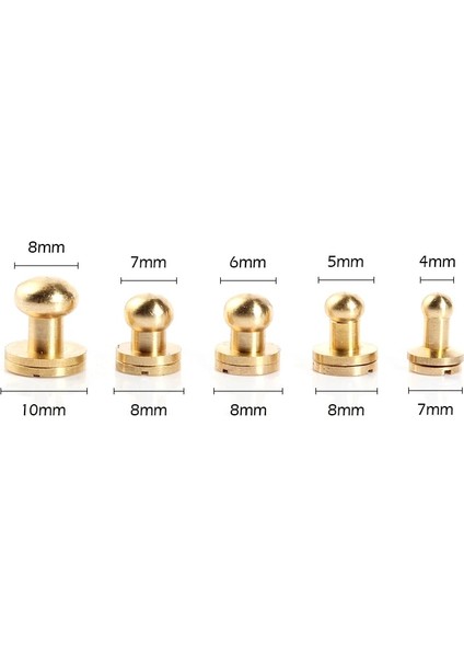 Pirinç Tarzı 8X6MM Wuta % Prinç Sam Browne Buttoago Vidalar Yuvarlak Başlı Saplama Oluklu Vidalar Çivi Perçin Dıy Deri Kemer Onarımları (Yurt Dışından)