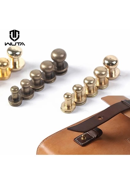 Pirinç Tarzı 8X6MM Wuta % Prinç Sam Browne Buttoago Vidalar Yuvarlak Başlı Saplama Oluklu Vidalar Çivi Perçin Dıy Deri Kemer Onarımları (Yurt Dışından)