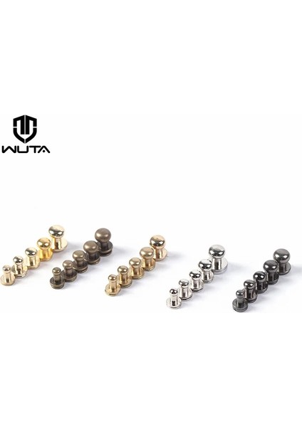 Pirinç Tarzı 8X6MM Wuta % Prinç Sam Browne Buttoago Vidalar Yuvarlak Başlı Saplama Oluklu Vidalar Çivi Perçin Dıy Deri Kemer Onarımları (Yurt Dışından)