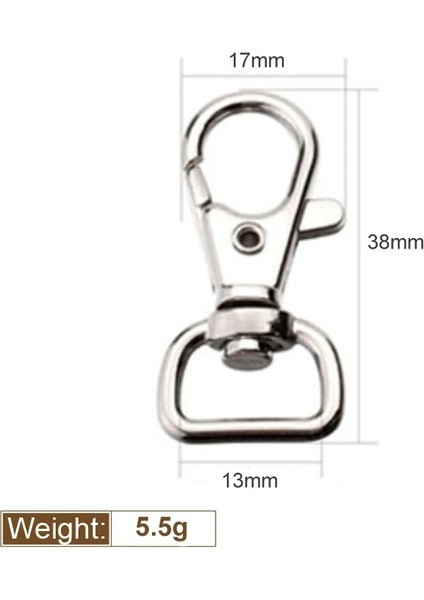 13 mm Tarzı Ack Köpek Tokası Metal Karabina Klipsi Döner Tetik Köpek Tokası Anahtarlık Anahtar Kancaları Tutma Halkası Dıy Craft Istakoz Toka (Yurt Dışından)