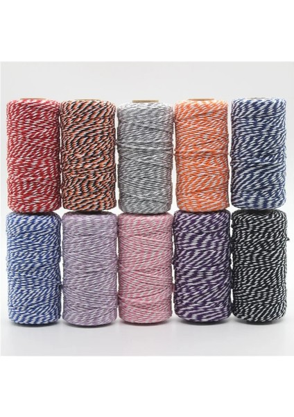 Turuncu Beyaz Stil 100 M * 2 mm Çift Renk Pamuklu Fırıncı Halat Sicim El Yapımı Aksesuarlar Için Düğün Parti Dekorasyon Hediye Dıy Sarma (Yurt Dışından) indirimleri