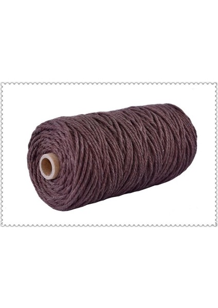 Kahverengi Tarzı 3mm Renkli Pamuk Makrome Kordon Halat Bej Bükülmüş Kordon El Sanatları Makrome Dize Dıy Ev Tekstili Düğün Dekoratif Tedarik 110 Yard (Yurt Dışından)