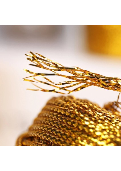 Altın Tarzı 100 M Altın Gümüş Makrome Kordon Halat Dize Sicim Şerit Yaylar El Sanatları Dıy Hediye Paketi Dikiş Bükülmüş Iplik Ev Tekstili Dekor (Yurt Dışından) indirimleri