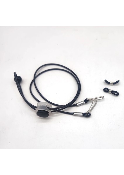 01 Siyah Stil Ayarlanabilir Yüz Maskesi Ipi Kaymaz Silikon Uygun Maske Tutacağı Kancalar Kaybolmaya Karşı Anti-Damla Taşınabilir Maske Asılı Boyun Halatı (Yurt Dışından)