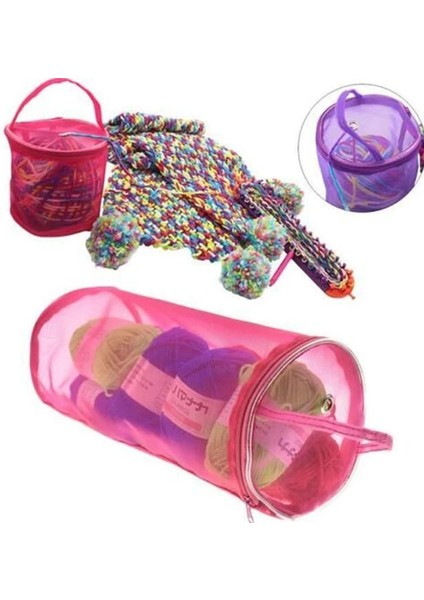 Bir Stil Taşınabilir Hasır Dokuma Yuvarlak Çanta Yün Iplik Saklama Çantası Örgü Tığ Ipliği Depolama Organizatör Sepetleri Ev Tedarik (Yurt Dışından) fiyatları