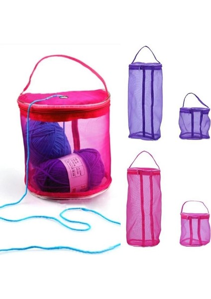 Bir Stil Taşınabilir Hasır Dokuma Yuvarlak Çanta Yün Iplik Saklama Çantası Örgü Tığ Ipliği Depolama Organizatör Sepetleri Ev Tedarik (Yurt Dışından) modelleri