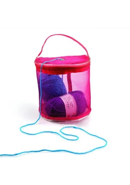 Bir Stil Taşınabilir Hasır Dokuma Yuvarlak Çanta Yün Iplik Saklama Çantası Örgü Tığ Ipliği Depolama Organizatör Sepetleri Ev Tedarik (Yurt Dışından) fırsatları