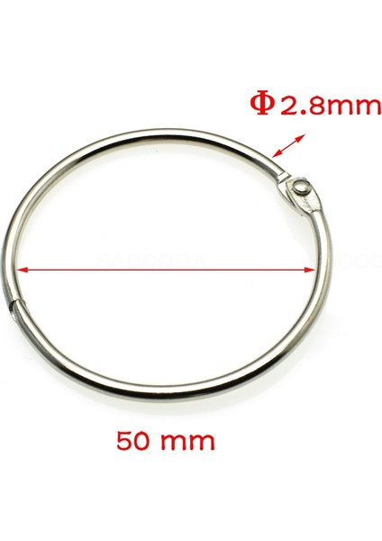 Iç Çap 50MM Stili 5 Adet Gevşek Yaprak Kitap Bağlayıcı Menteşe Yapış O Ring Kilitleme Anahtarlık Metal El Sanatları Parçaları (Yurt Dışından)