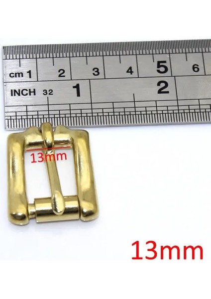 13 mm Tarzı Pirinç Kemer Rulo Tokası Uç Çubuğu Topuk Çubuğu Tokası Tek Pim Yarım Kemer Tokası Deri El Sanatları Çanta Askısı Kot Dokuma Köpek Yaka (Yurt Dışından)