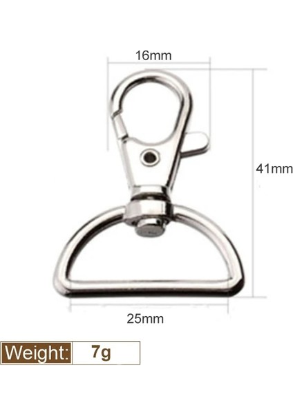 25 mm Tarzı Ack Köpek Tokası Metal Karabina Klipsi Döner Tetik Köpek Tokası Anahtarlık Anahtar Kancaları Tutma Halkası Dıy Craft Istakoz Toka (Yurt Dışından)