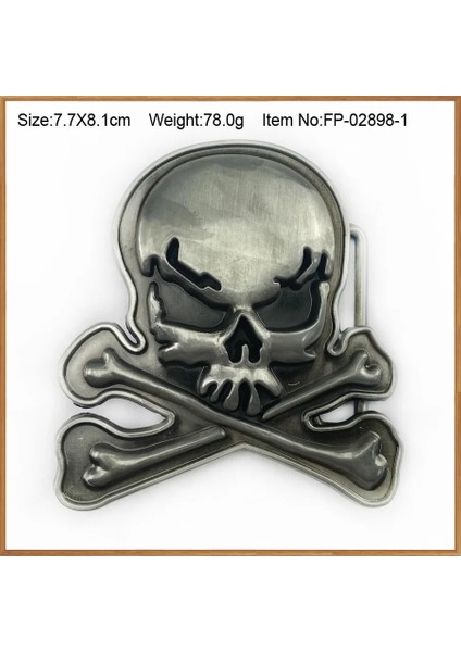 FP-02898-1 Stili Bullzine Ağır Kabartmalı Kafatası Kovboy Kot Pantolon Hediye Kemer Tokası Antika Gümüş F Fp 4cm Genişliğinde Döngü ile (Yurt Dışından)