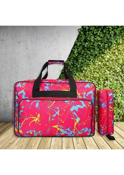 D 46X33X25CM Stili Naylon Seyahat Saklama Torbaları Büyük Kapasiteli Taşınabilir Tote Çok Fonksiyonlu Dikiş Makinesi Çanta Dikiş Aksesuarları Organizatör Açık (Yurt Dışından)