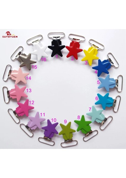 No.2 Tarzı ' 25M Kurşunsuz Yıldız Metal Bebek Kukla Emzik Zinciri Tutacağı Bağlayıcı Askı Klipleri Emzik Klipsi (Yurt Dışından) modelleri