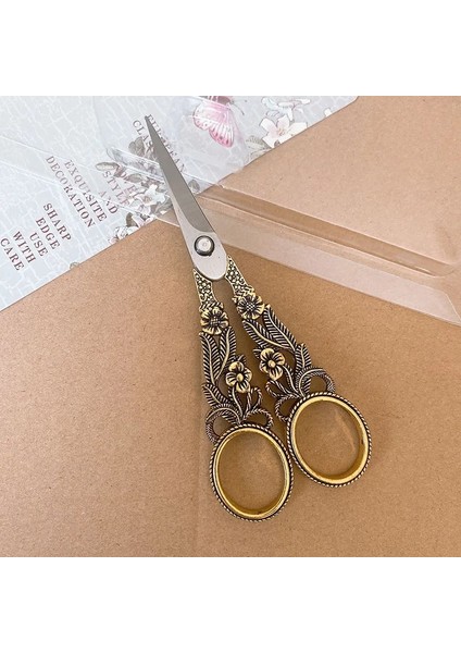 Altın Tarzı 15 cm Çiçek Retro Tarzı Dikiş Ors Nakış Retro Terzi Terzi Makası Antika Ors Kumaş Aracı Oya (Yurt Dışından)
