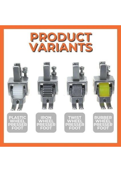 Plastik Tekerlek Stili Ayarlanabilir Makara Ayağı Değiştirme Dikiş Makinesi Baskı Ayağı Aksesuarları 4 Farklı Stil Rubberirontwistplastic Tekerlek (Yurt Dışından) fırsatları