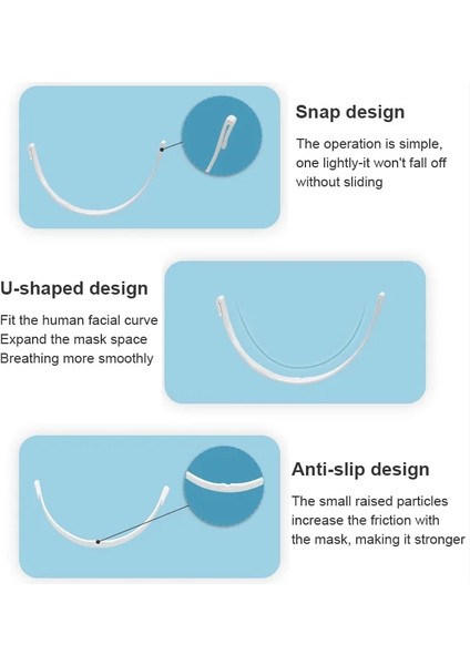 5 Adet Tarzı Yeni Silikon Buğu Önleyici Maske Destek Şeridi Ağız Yüz Kapağı Braketi Koruma Şeridi Iç Destek Çerçevesi Maske Tutucu (Yurt Dışından) fırsatları