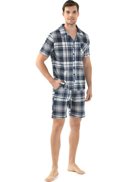 Kare Desenli 3'Lü Erkek Pijama Takımı