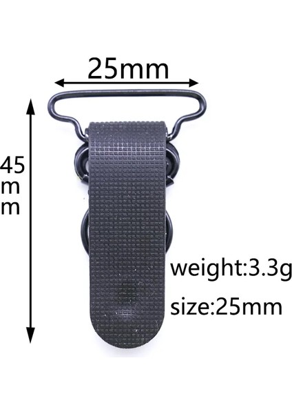 Siyah Stil Lot Yüksek Li Askı Klipsi Jartiyer Kemer Klipsi 25MM (Yurt Dışından)