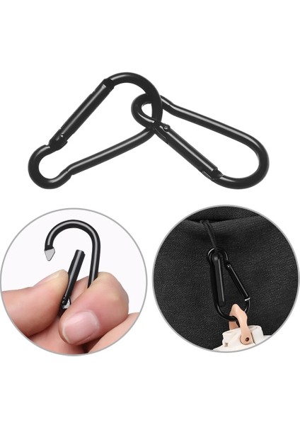 Style1 -6pcs Tarzı Siyah Alüminyum Alaşımlı D Karabina Açık Yaylı Klipsli Su Şişesi Kancaları Anahtarlık Giyim Çantası Için Quickdraws (Yurt Dışından) fiyatları