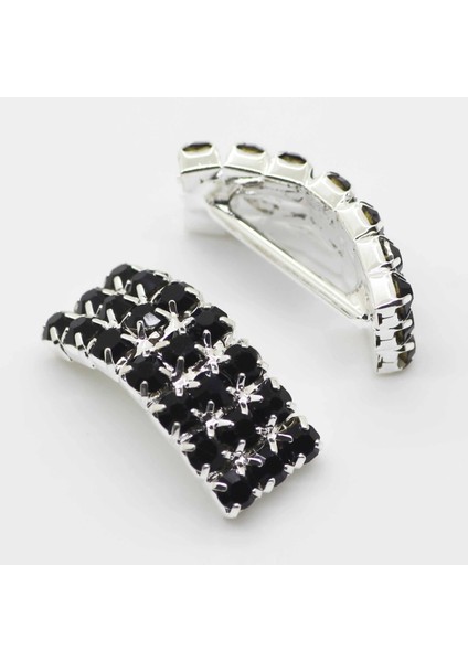 No.5 Siyah Stil Yeni ve 20MM * 8mm Kemerli Taklidi Tokalar Elmas Düğmeler Kaplama Gümüş Kare Düğün Şerit Kaydırıcıya Davetli (Yurt Dışından)