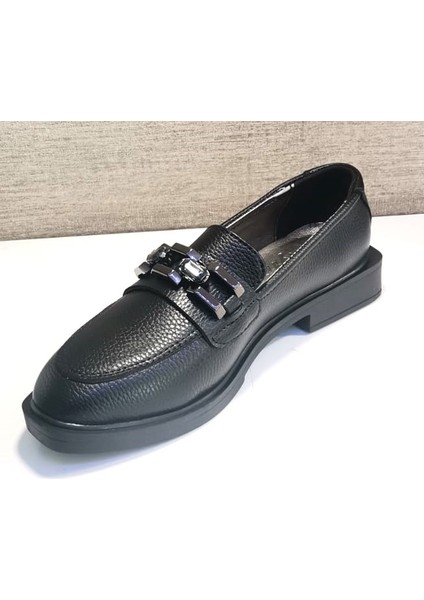 217 Kadn Taşlı Tokalı Kısa Topuklu Casual Ayakkabı Siyah fiyatları